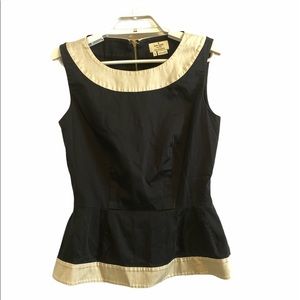Kate Spade Colorblock Randi Top Peplum Black
